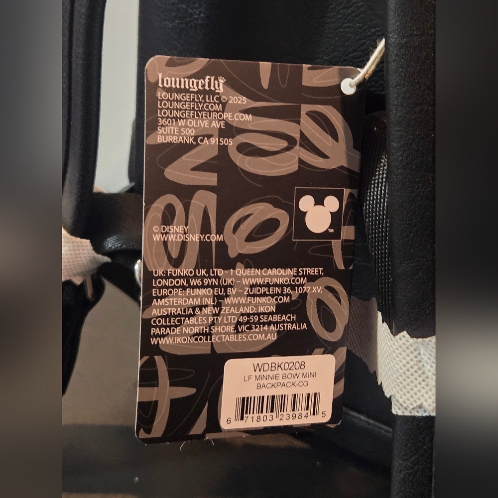Loungefly Minnie Mouse Black and Red Backpack - Picture 6 of 6